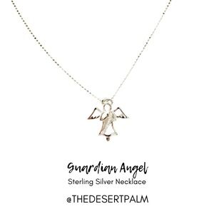 Sterling Silver Angel Crystal Necklace ✨ | Guardian Angel Pendant | 18" Chain